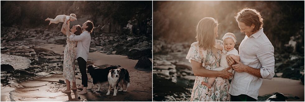 Sunset shoot kilcunda beach, beach shoot with australian shepherds,