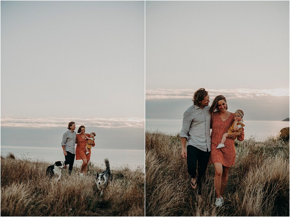 Family portrait shoot, Kilcunda clifftop sunset portrait